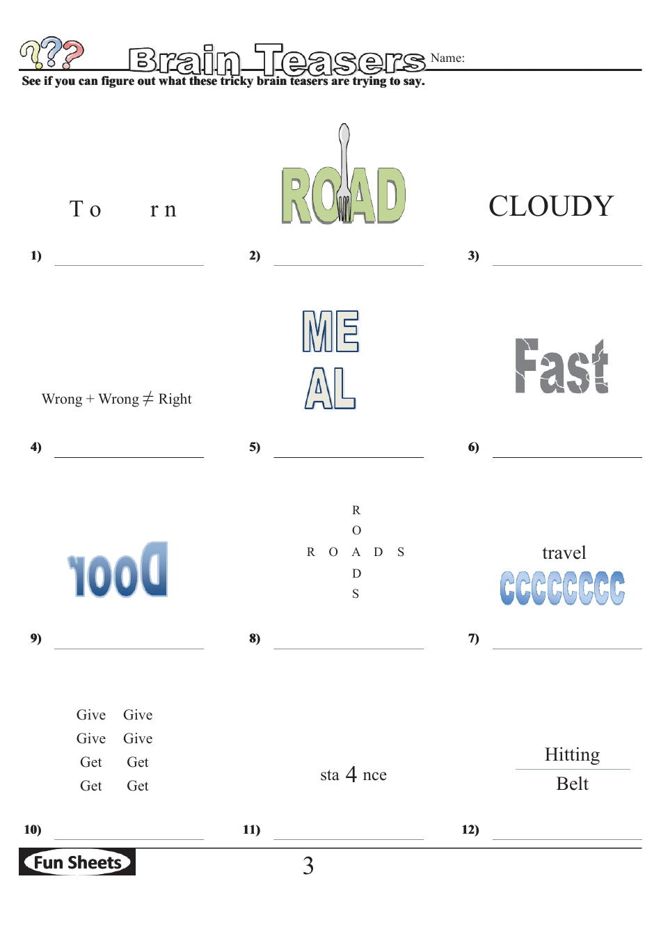 Brain Teasers Logic Puzzle Template With Answer Key, Page 5