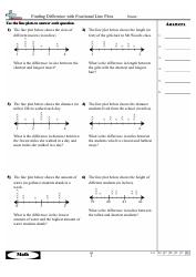 Finding Difference With Fractional Line Plots Worksheets With Answers, Page 13