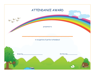 &quot;Perfect Attendance Award Certificate Template - Lined&quot;