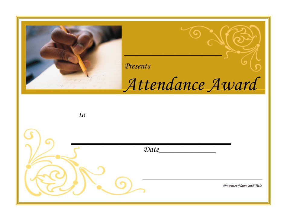 Attendance Award Certificate Template Lined Download Printable Pdf Templateroller 2841