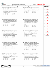 Finding Correct Expressions Worksheets With Answers, Page 10