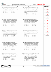 Finding Correct Expressions Worksheets With Answers, Page 16