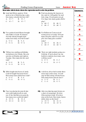 Finding Correct Expressions Worksheets With Answers, Page 18