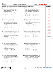 Finding Correct Expressions Worksheets With Answers, Page 20