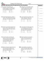 Finding Correct Expressions Worksheets With Answers, Page 3