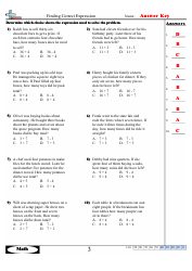 Finding Correct Expressions Worksheets With Answers, Page 6
