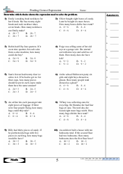 Finding Correct Expressions Worksheets With Answers, Page 9