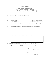 Certificate of Correction of a Limited Liability Company to Be Filed Pursuant to Section 18-211(A) - Delaware, Page 2