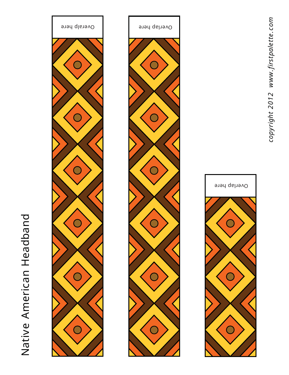 Native American Colored Headband Template Download Printable PDF