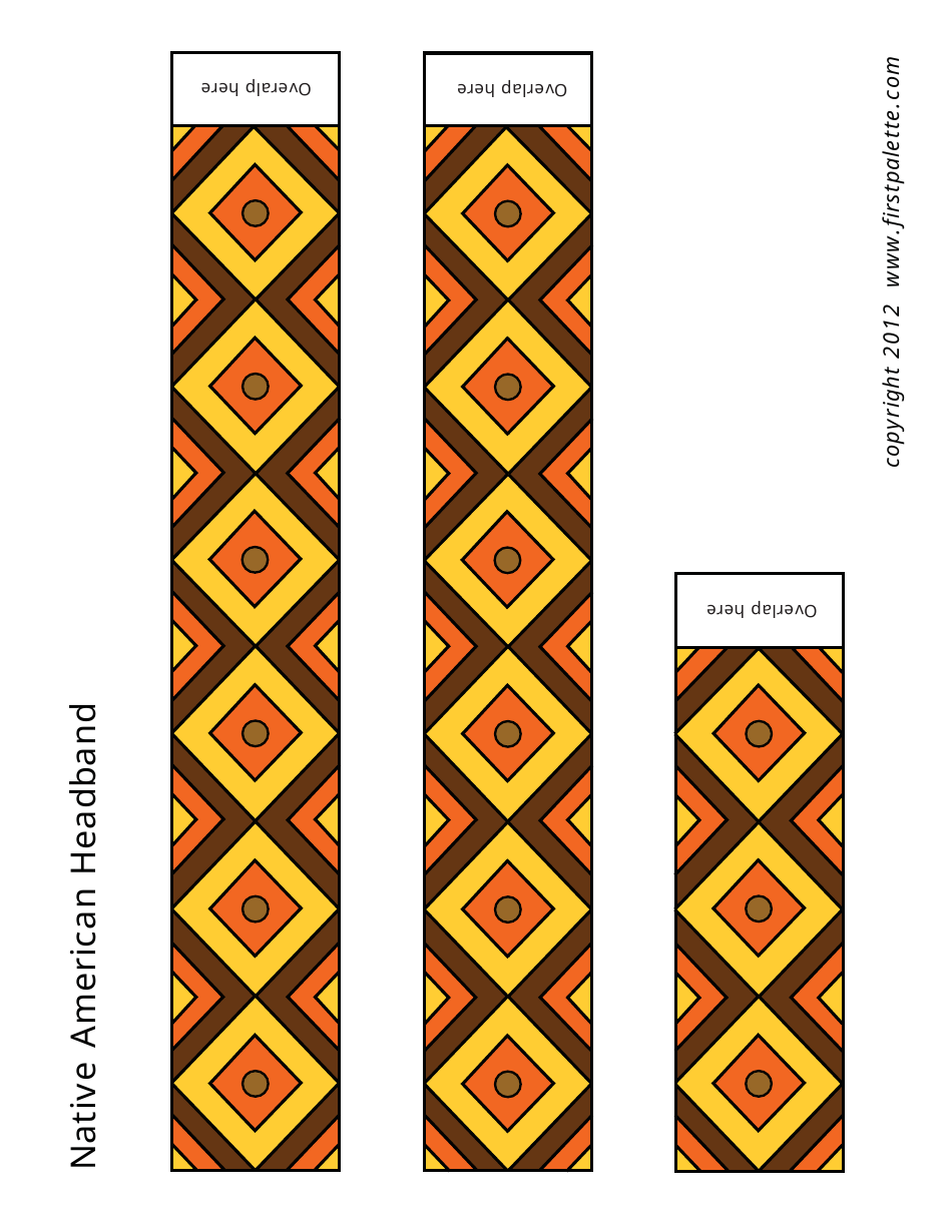 Native American Colored Headband Template Download Printable PDF 