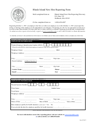 Document preview: Rhode Island New Hire Reporting Form - Rhode Island