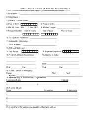 Document preview: Application Form for Nri/ Pio Registration - India