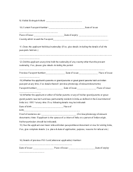 &quot;Application Form for Person of Indian Origin (Pio) Card&quot; - Bogota D.C., Colombia, Page 2