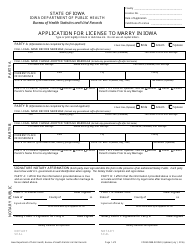 Form 588-0224VR Application for License to Marry in Iowa - Iowa