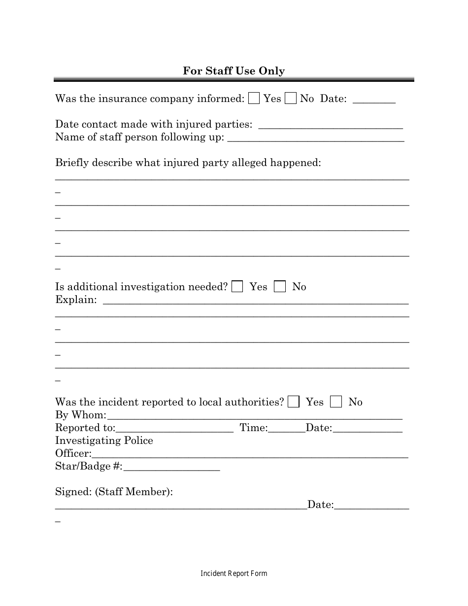 Incident Report Form - Westwood Baptist Church, Page 4