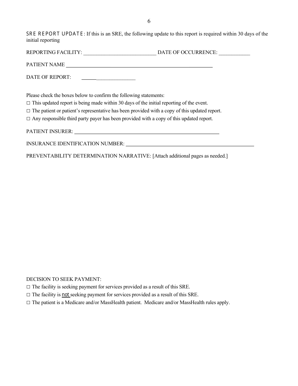 Hospital and Ambulatory Surgical Center Fax Report Form - Massachusetts, Page 11