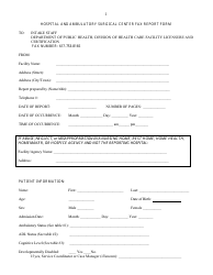 &quot;Hospital and Ambulatory Surgical Center Fax Report Form&quot; - Massachusetts, Page 6