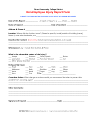 Document preview: Non-employee Injury Report Form - Citrus Community College District