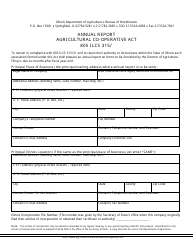 Annual Report Form Agricultural Co-operative Act - Illinois