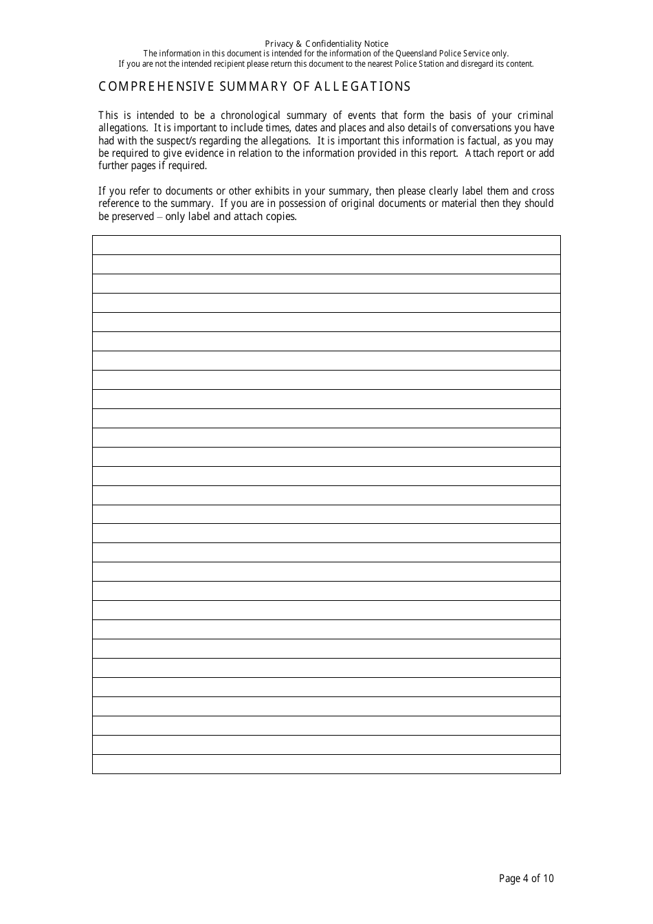 Fraud Report Form - Queensland, Australia, Page 4