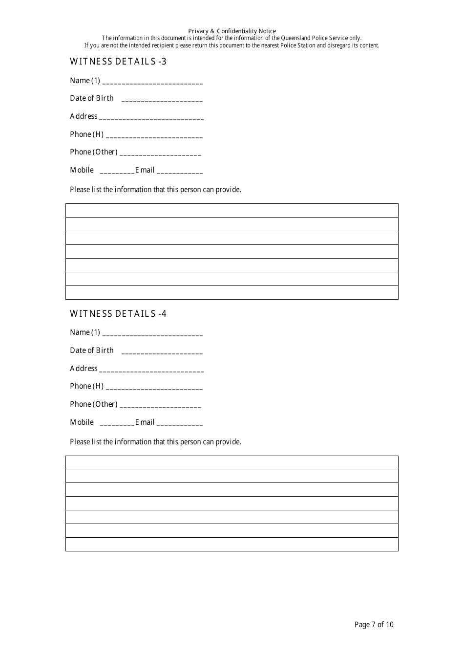 Fraud Report Form - Queensland, Australia, Page 7