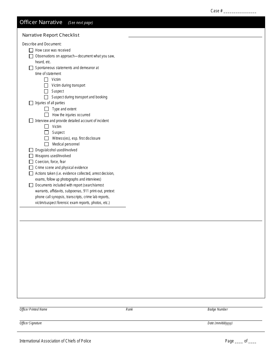 Sexual Assault Supplemental Report Form - International Association of Chiefs of Police, Page 5