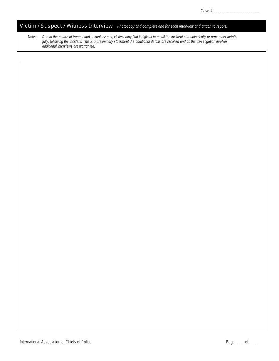 Sexual Assault Supplemental Report Form - International Association of Chiefs of Police, Page 7
