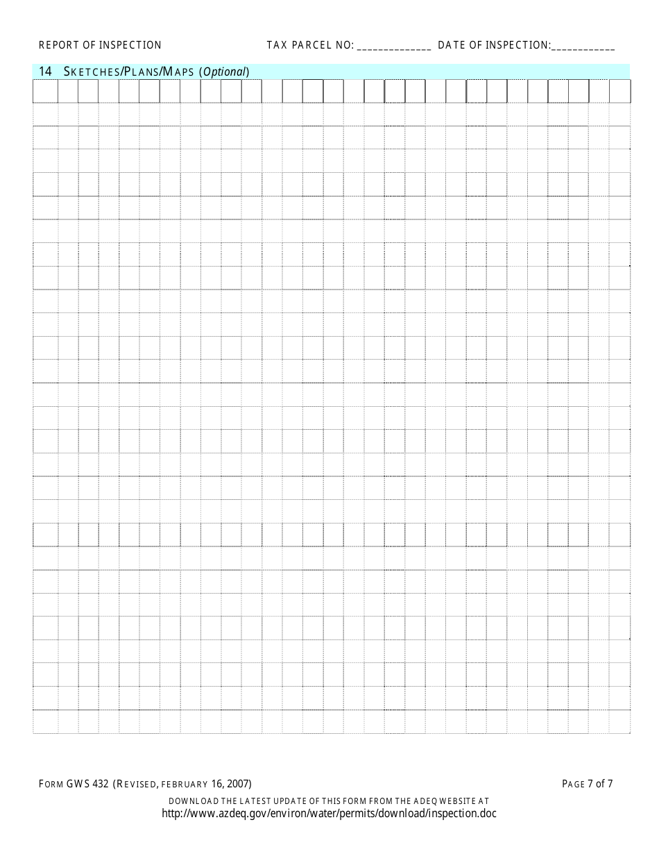 ADEQ Form GWS432 Report of Inspection of an on-Site Wastewater Treatment Facility - Arizona, Page 8