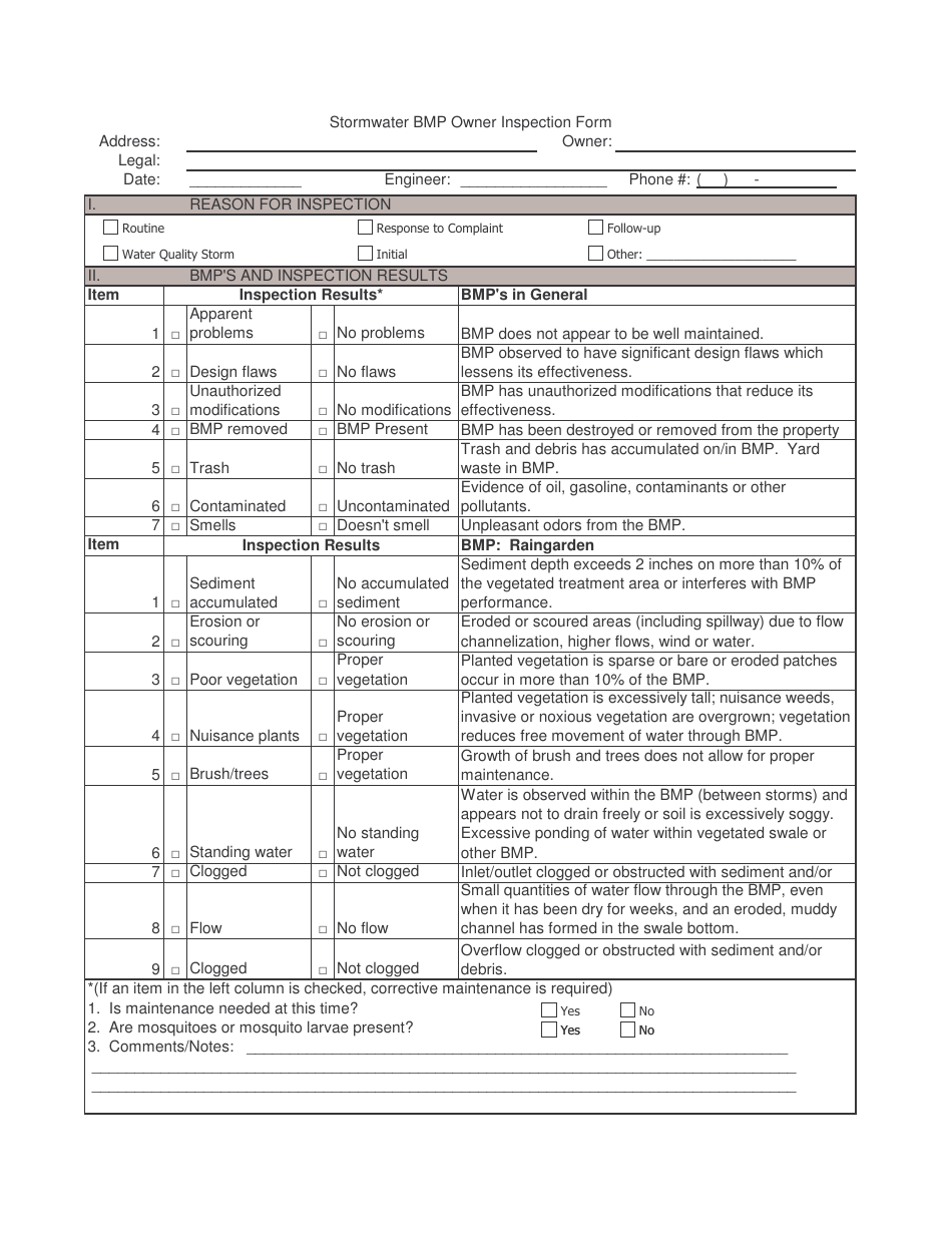 Stormwater Bmp Owner Inspection Form, Page 16