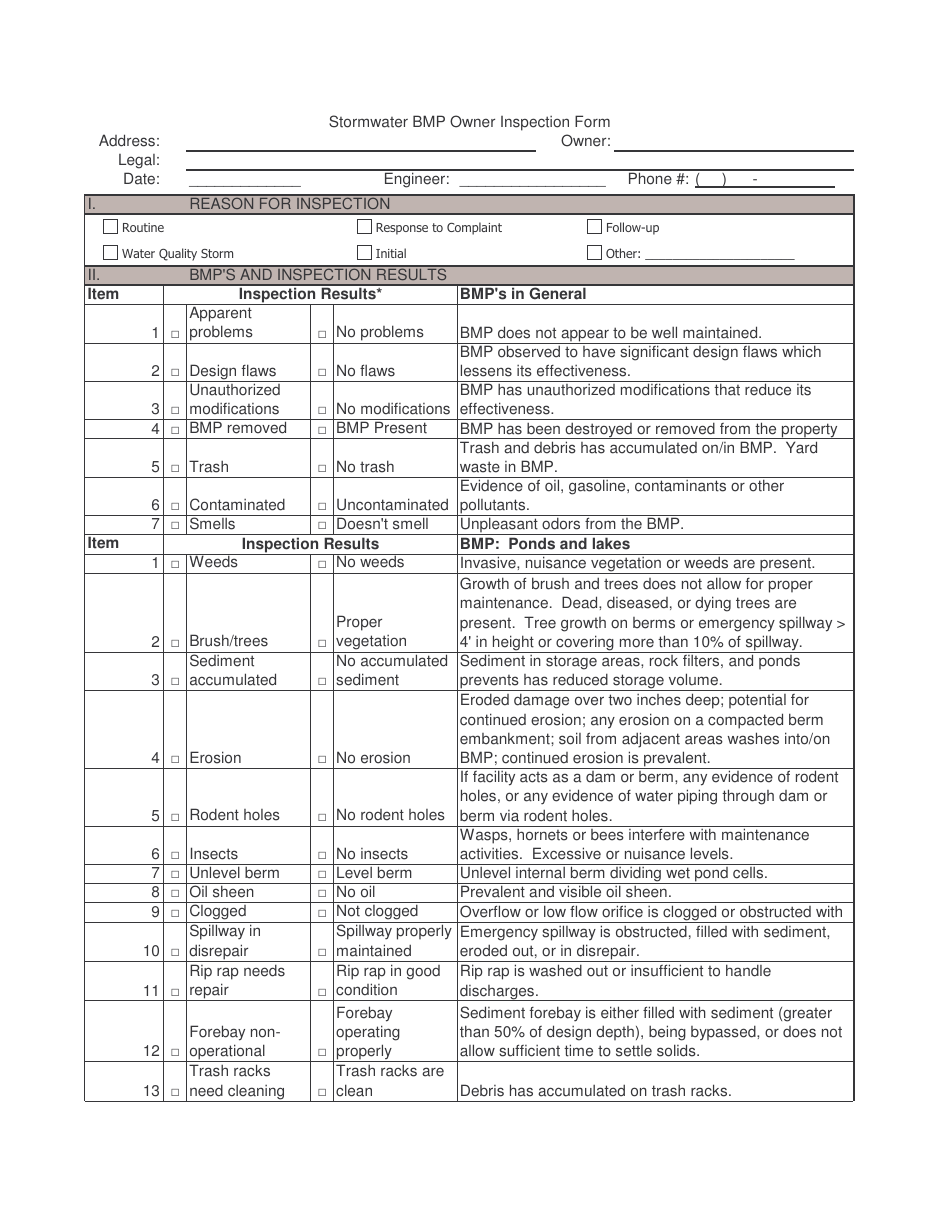 Stormwater Bmp Owner Inspection Form, Page 20