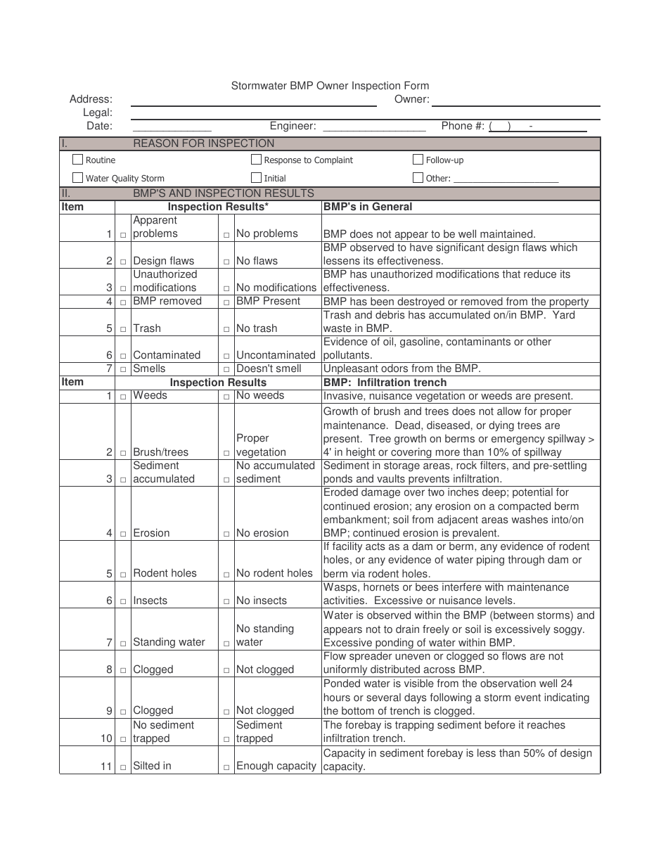 Stormwater Bmp Owner Inspection Form, Page 9
