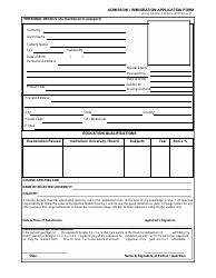 Document preview: Admission / Immigration Application Form for Indian Students