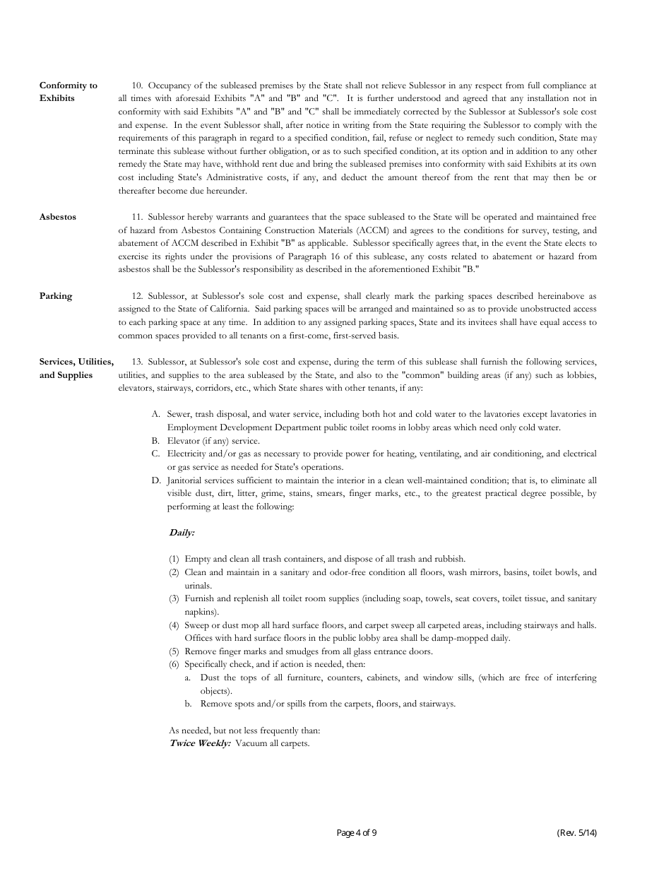 California Standard Sublease Form Fill Out Sign Online And Download Pdf Templateroller 0856