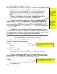 Instructions for Form 240A Sample Reaffirmation Agreement - Indiana, Page 9