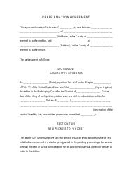 Reaffirmation Agreement Form