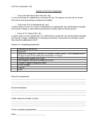 Fall Risk Assessment Checklist Template, Page 2