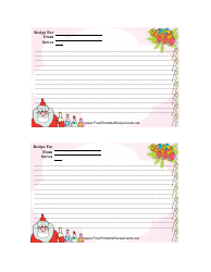 &quot;Christmas Recipe Card Template - 2 Per Page&quot;