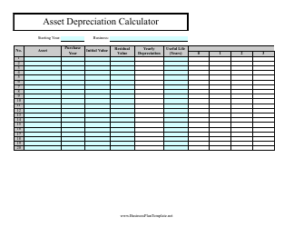 Asset Depreciation Calculator Spreadsheet Template