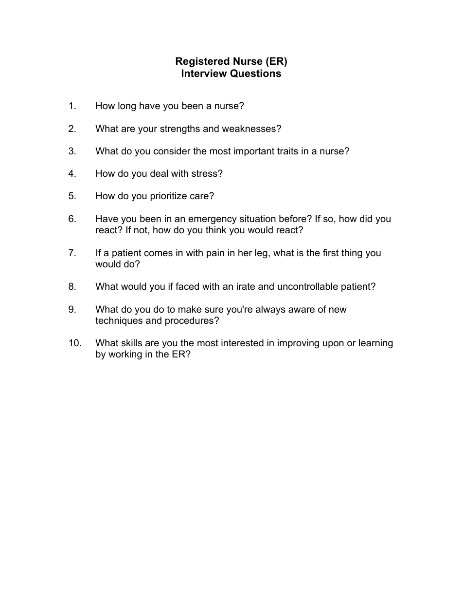 interview questions for research nurse