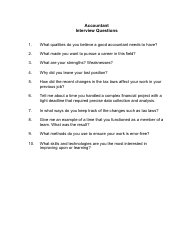 Document preview: Sample Accountant Interview Questions