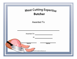Document preview: Butcher Award Certificate Template