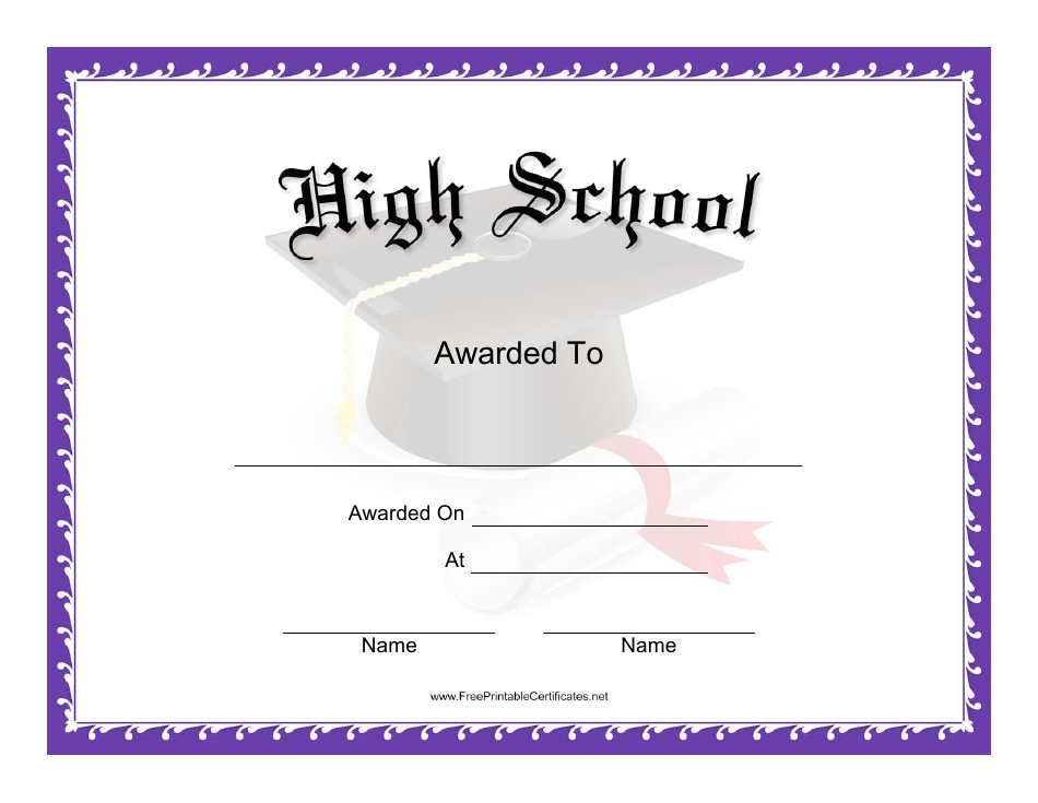 High School Award Certificate Template, Page 1