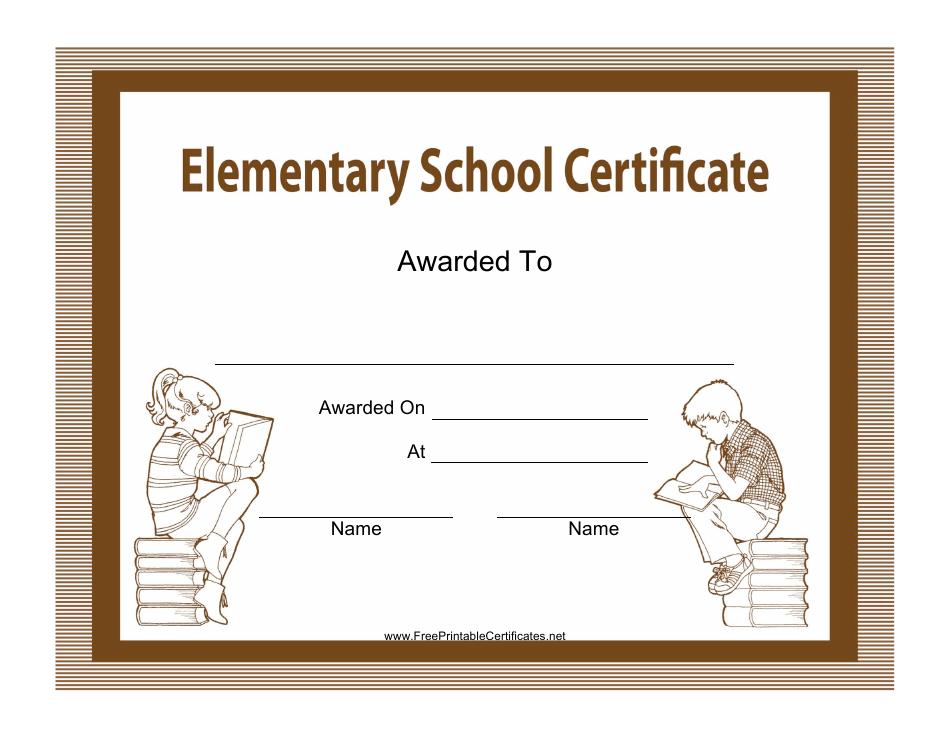 Preview of Elementary School Certificate Template