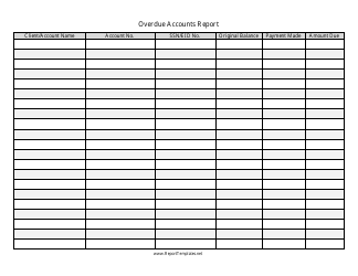 Document preview: Overdue Accounts Report Spreadsheet Template