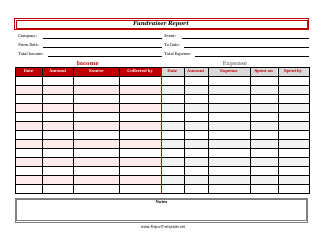 Document preview: Fundraiser Report Template