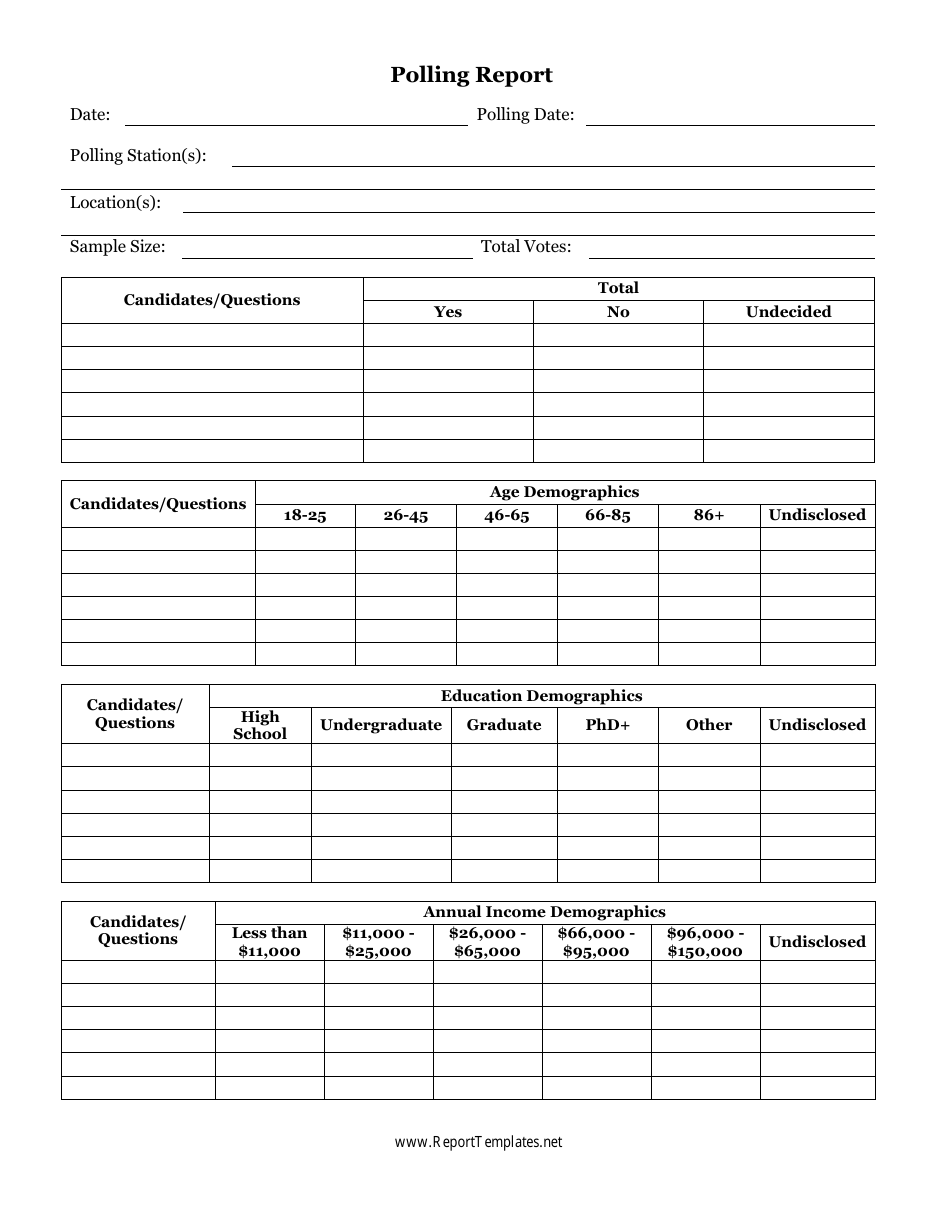 Polling Report Template, Page 1