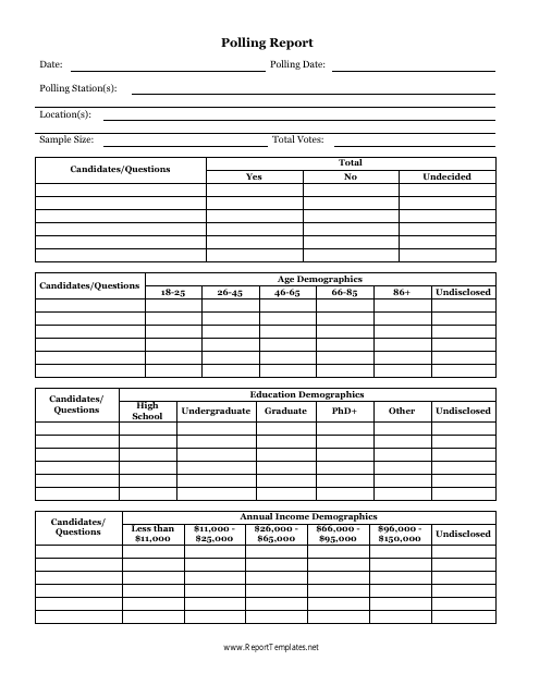 Polling Report Template Download Pdf