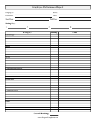 Document preview: Employee Performance Report Template