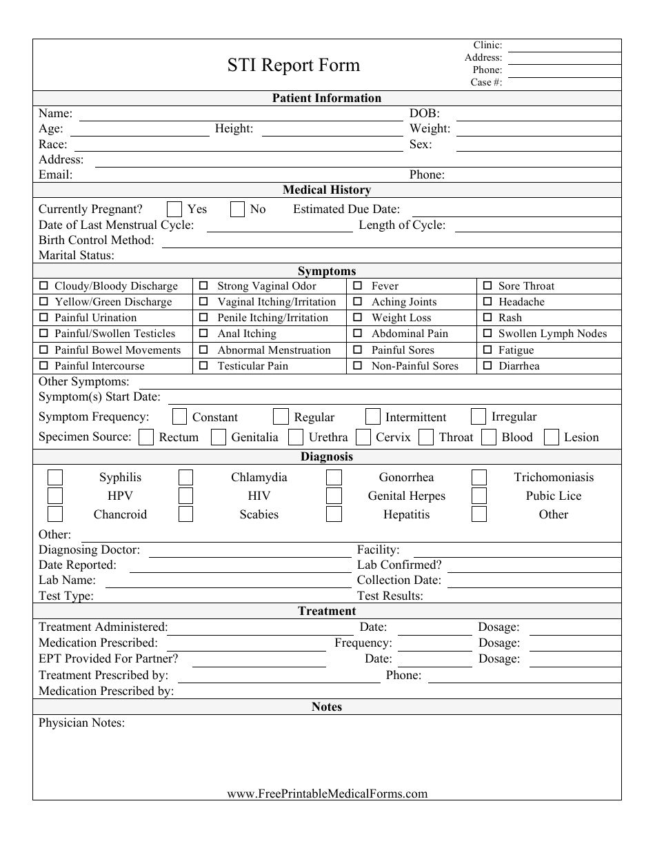 Sti Report Form, Page 1