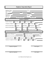 Document preview: Employee Separation Report Form